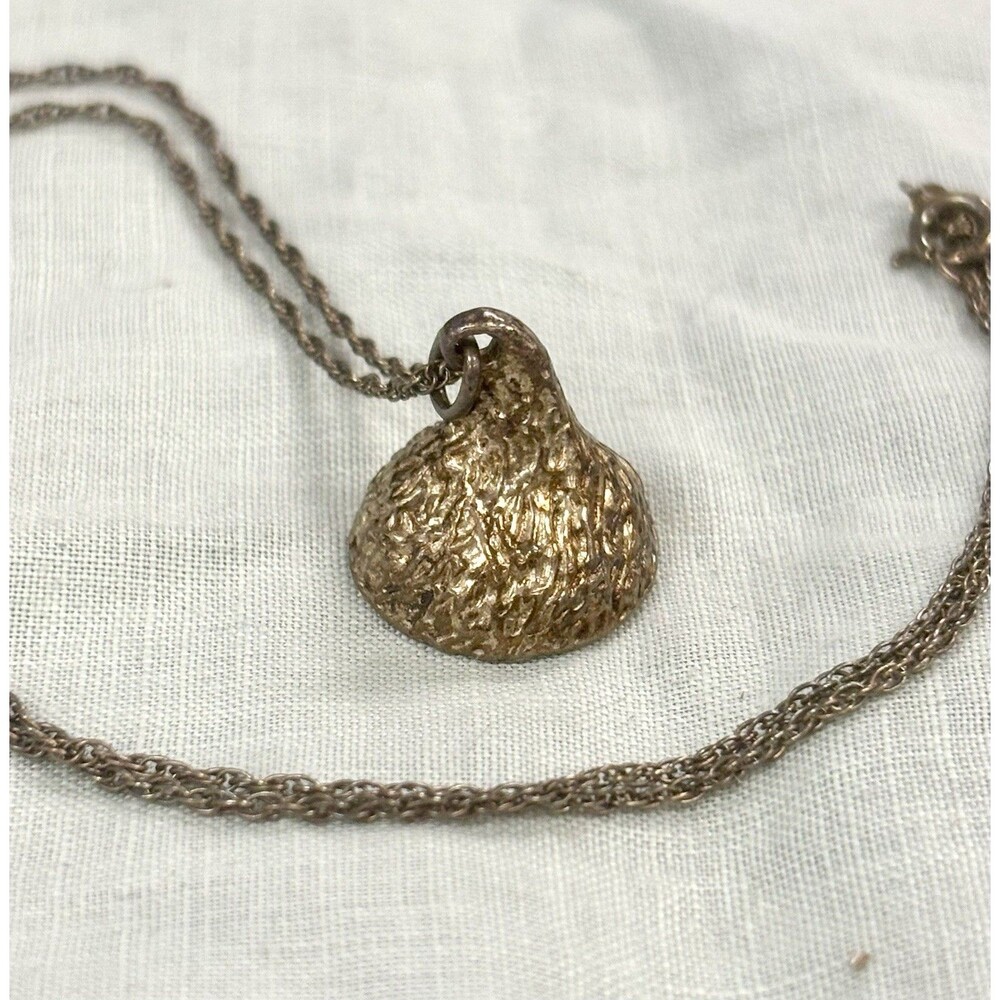 Vintage JCF J&C Ferrara Sterling Silver Hershey Kiss Necklace 18” Signed